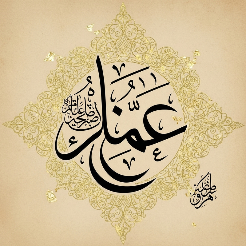 Calligraphy of Prophet Muhammed's Name in Arabic Script Calligraphy of Prophet Muhammed's Name in Arabic Script