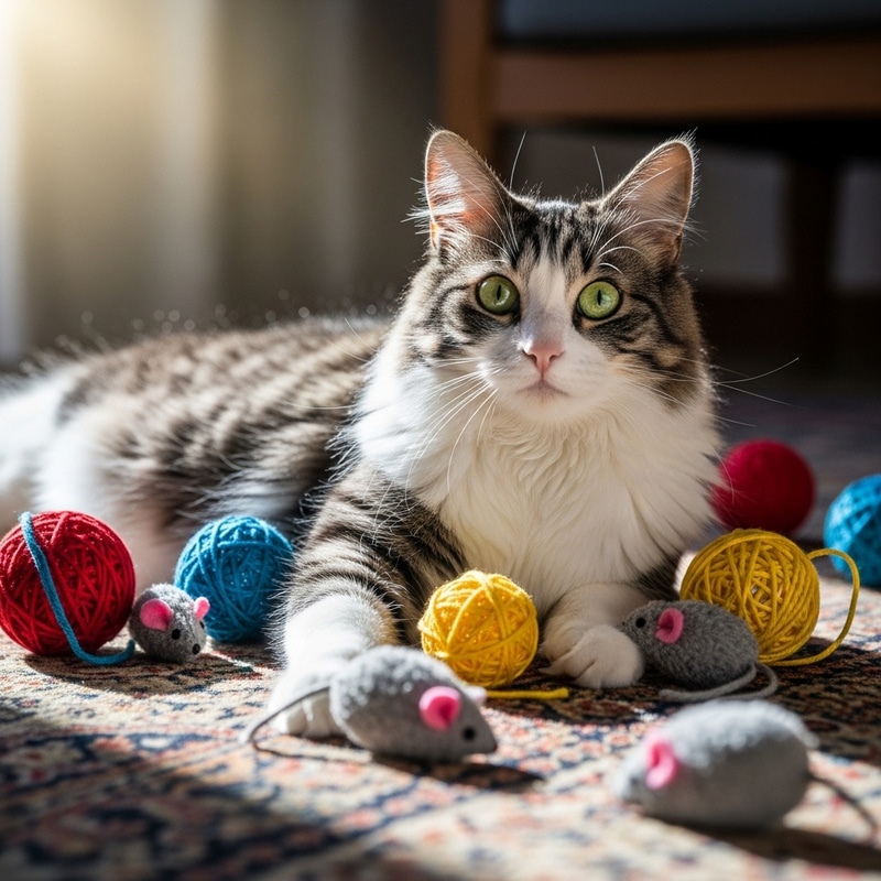 Beautiful Domestic Cat - Playful Tabby with Stunning Eyes