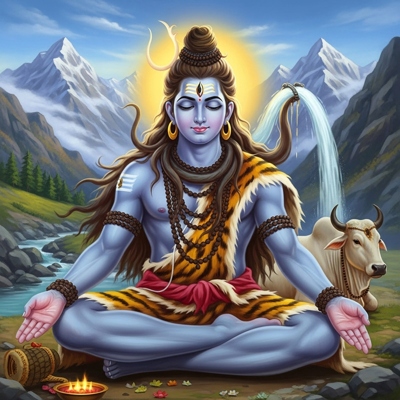 Realistic Depiction of Lord Shiva - Strength, Serenity & Transcendence Realistic Depiction of Lord Shiva - Strength, Serenity & Transcendence