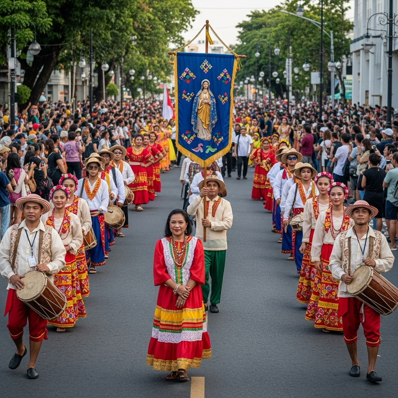 Vibrant Sinulog Festival Parade - Captivating Street Celebration Vibrant Sinulog Festival Parade - Captivating Street Celebration