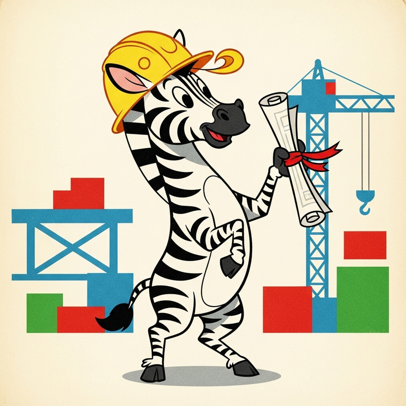 Zebra Engineer in My Little Pony Style - Cute and Playful Cartoon Image