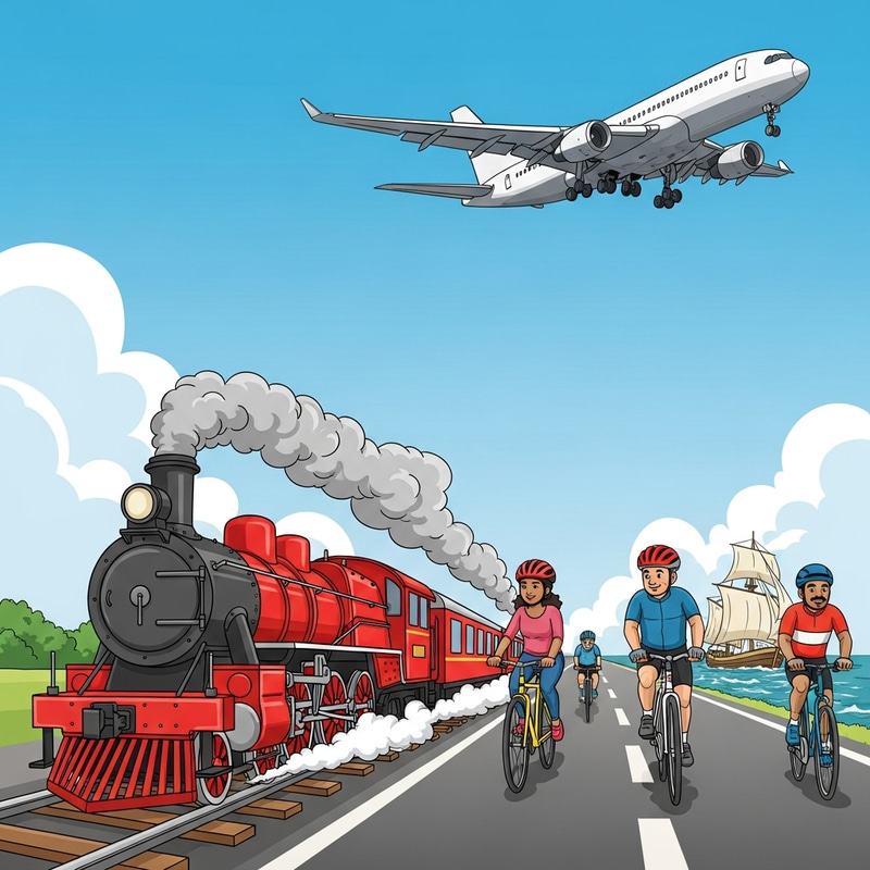 Diverse Themes of Transportation Illustrated Diverse Themes of Transportation Illustrated
