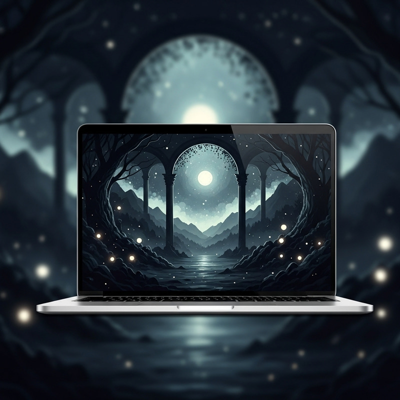 Dark Laptop Background - Creative & Elegant Design