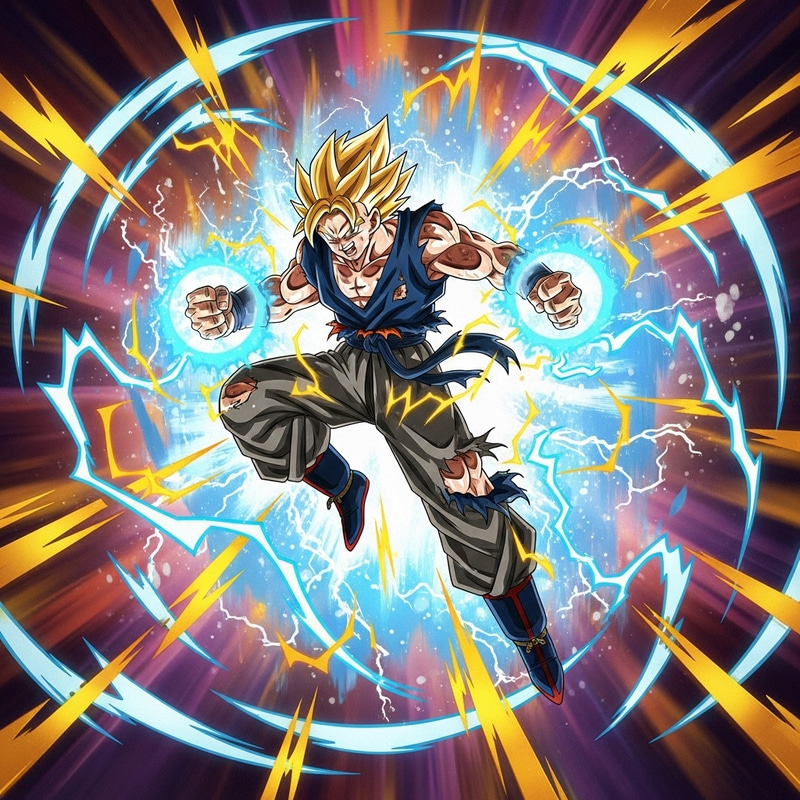 Powerful Blonde Martial Artist Unleashing Divine Jutsu | Vibrant Anime Style Powerful Blonde Martial Artist Unleashing Divine Jutsu | Vibrant Anime Style