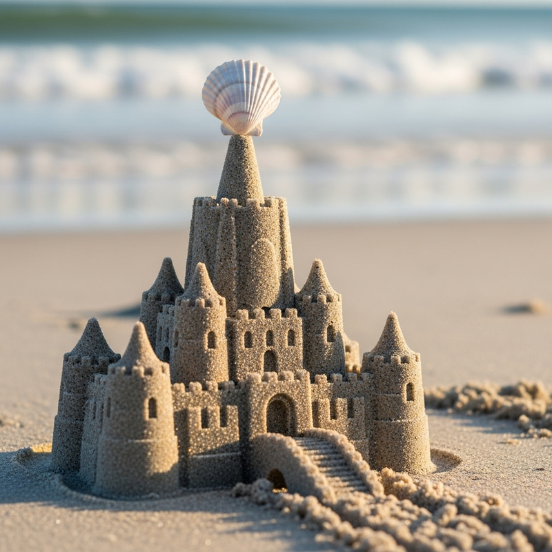 Miniature Sandcastle with Seashell Crown Miniature Sandcastle with Seashell Crown