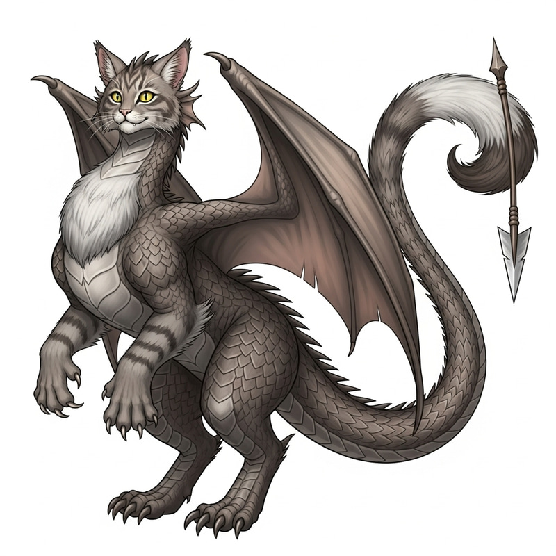 Dragon-Cat Hybrid: Majestic Dragon-Like Creature