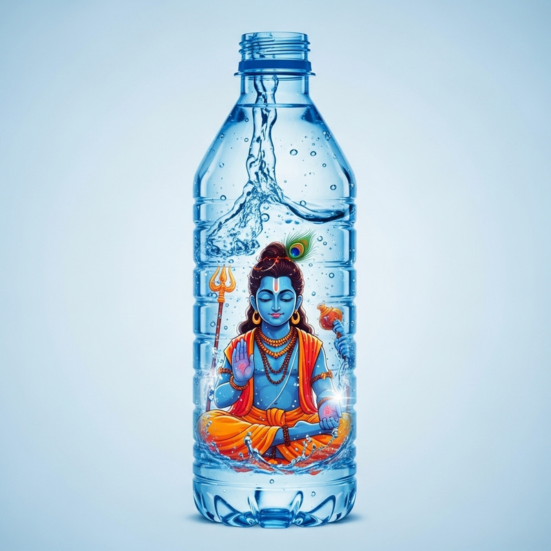 Bhole Nath in Mystical Water Bottle Art