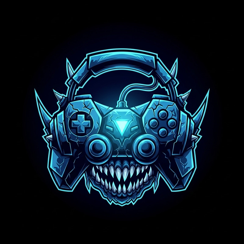 Brutal Gaming Logo - Designs With Neon Blue & Black Brutal Gaming Logo - Designs With Neon Blue & Black