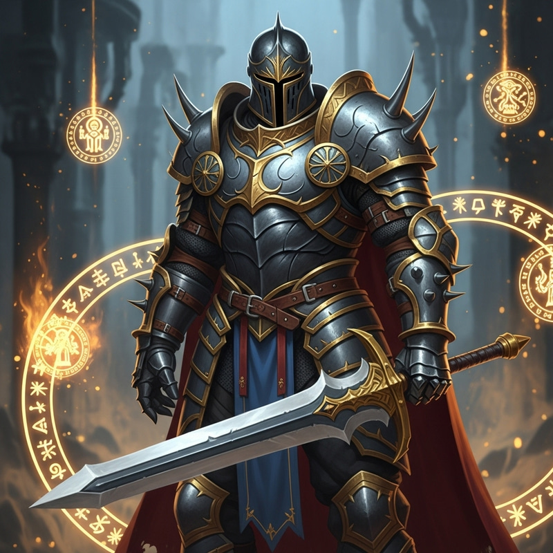Blade Knight in Ornate Armor | Fantasy Scene