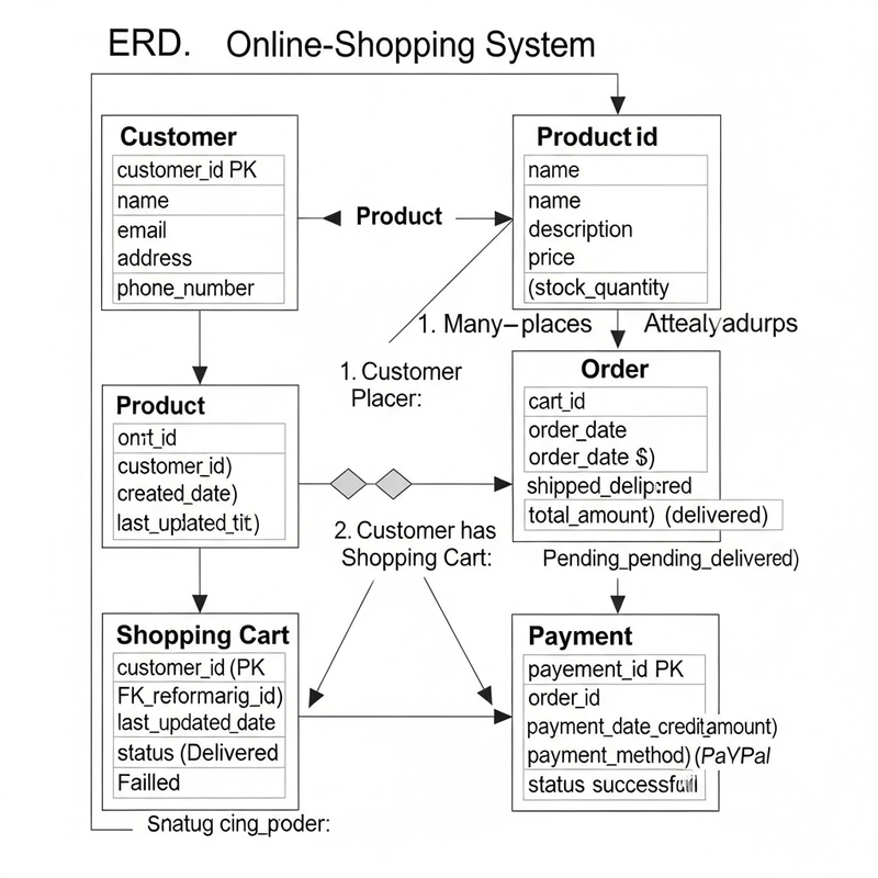 Create Online Shopping System ERD: Products, Customers, Orders Create Online Shopping System ERD: Products, Customers, Orders