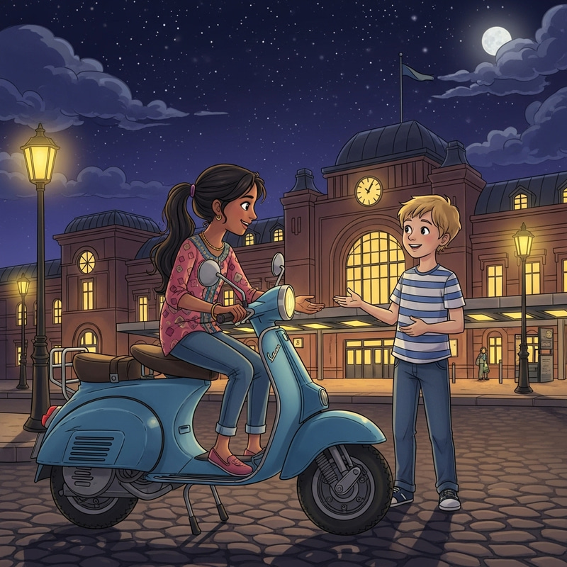 Nighttime Scene at Andheri Railway Station Nighttime Scene at Andheri Railway Station