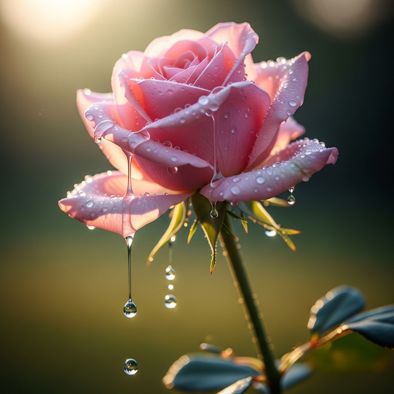 Weeping Pink Rose | Emotional Floral Image Weeping Pink Rose | Emotional Floral Image