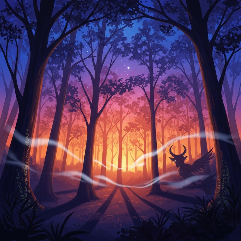 Mystical Twilight Forest Digital Painting Mystical Twilight Forest Digital Painting