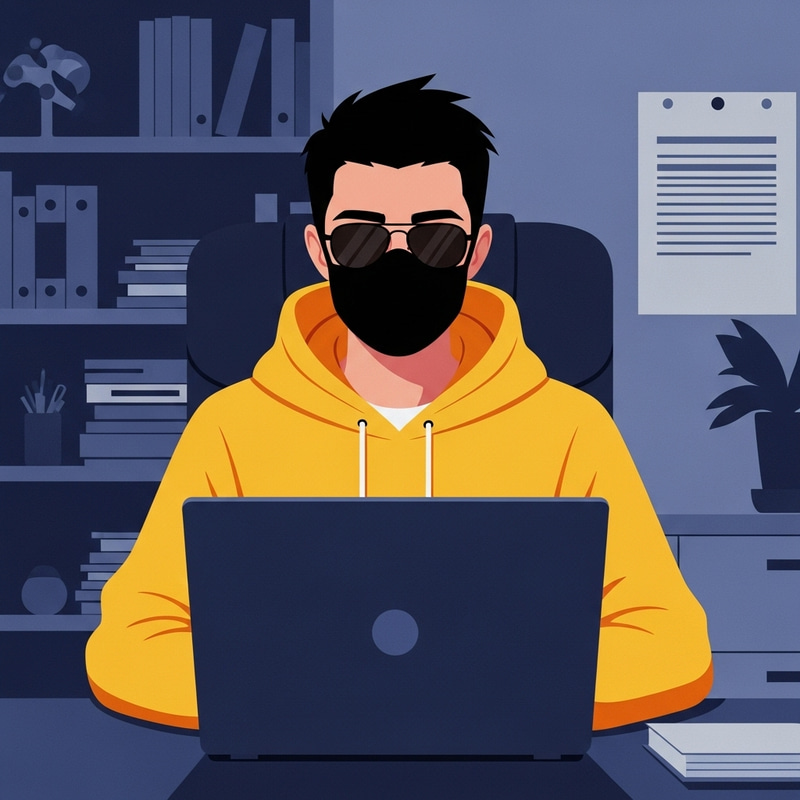 Friendly Male Anime Business Character Illustration