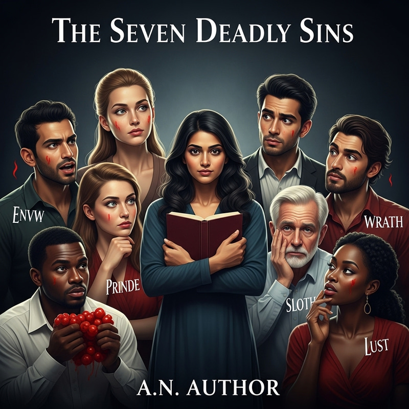 Book Cover: Story of Seven Deadly Sins Personified by 3 Women and 4 Men