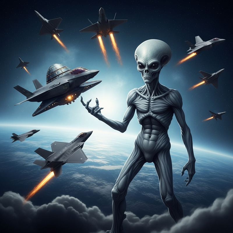 Alien Invasion: Uma Davi Alien Assault on Earth with F-35 Fighter Jets Alien Invasion: Uma Davi Alien Assault on Earth with F-35 Fighter Jets