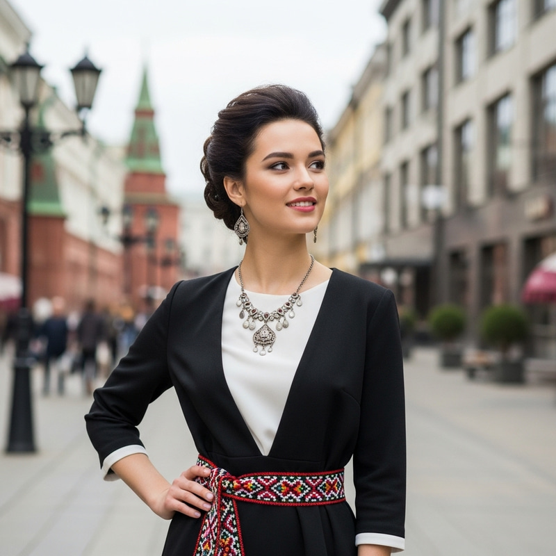 Stylish Modern Tatar Girl: A Fusion of Beauty and Tradition Stylish Modern Tatar Girl: A Fusion of Beauty and Tradition