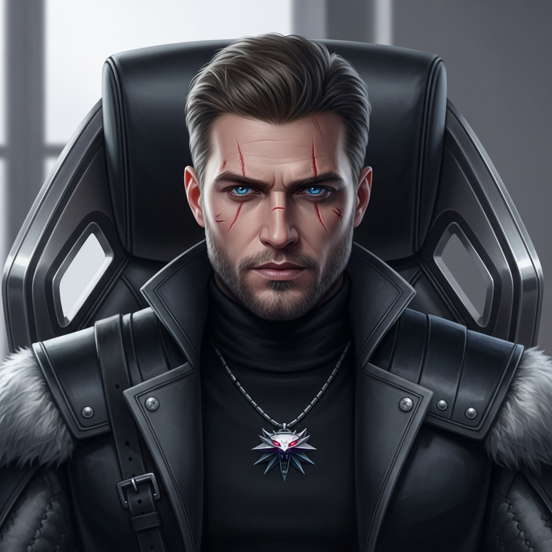 Modern Witcher Portrait with Authority and Fantasy Vibe Modern Witcher Portrait with Authority and Fantasy Vibe