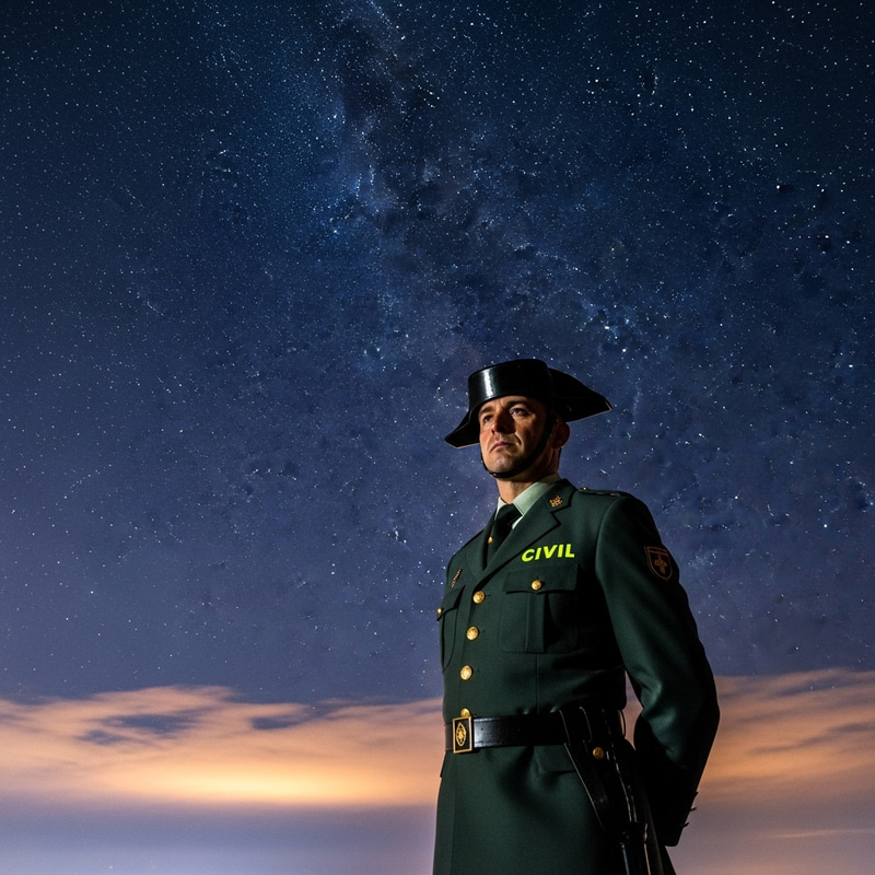 Spanish Civil Guard Officer in Starry Sky