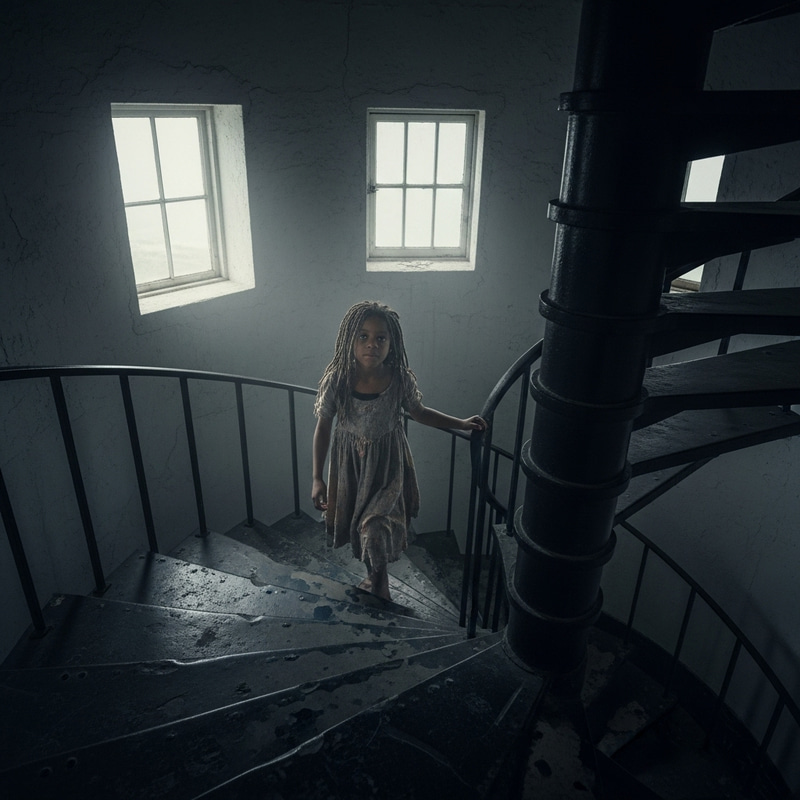 African American Spirit Climbing Lighthouse Staircase | Mysterious Ambiance African American Spirit Climbing Lighthouse Staircase | Mysterious Ambiance
