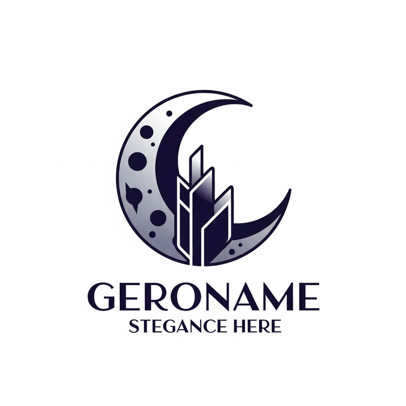 Stylish Moon Logo Design | Art Deco Inspiration Stylish Moon Logo Design | Art Deco Inspiration