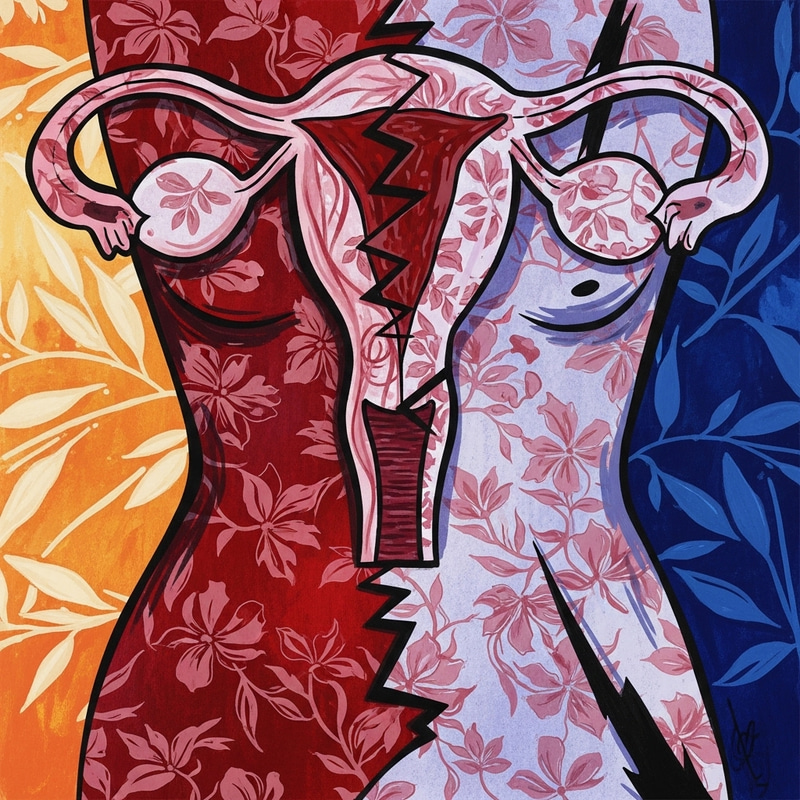 Powerful Endometriosis Artwork: Abstract Representation of Pain & Strength Powerful Endometriosis Artwork: Abstract Representation of Pain & Strength