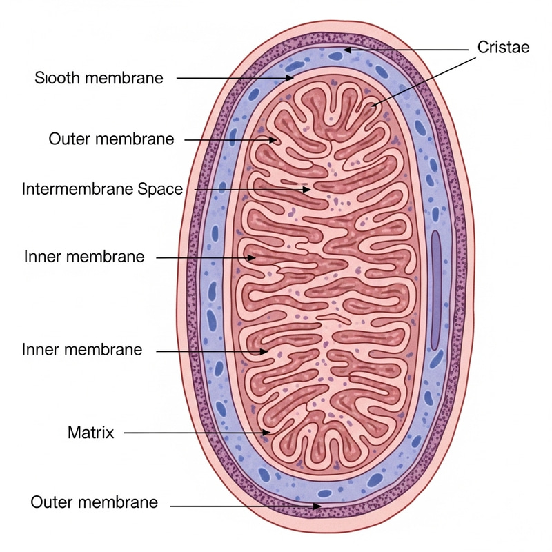 Mitochondria L.S. Structure - Labelled Visualization