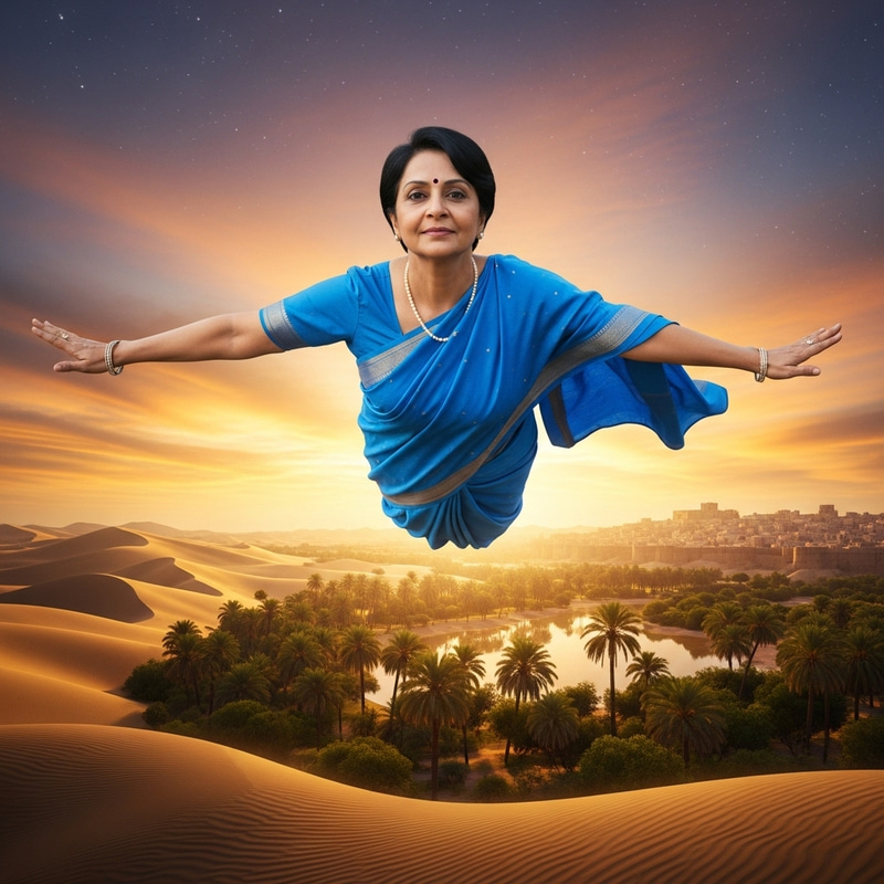 Sheikh Hasina Soars Above a Golden Dawn Landscape Sheikh Hasina Soars Above a Golden Dawn Landscape