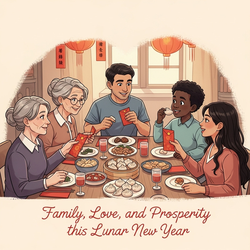 Heartfelt Lunar New Year Family Card Heartfelt Lunar New Year Family Card