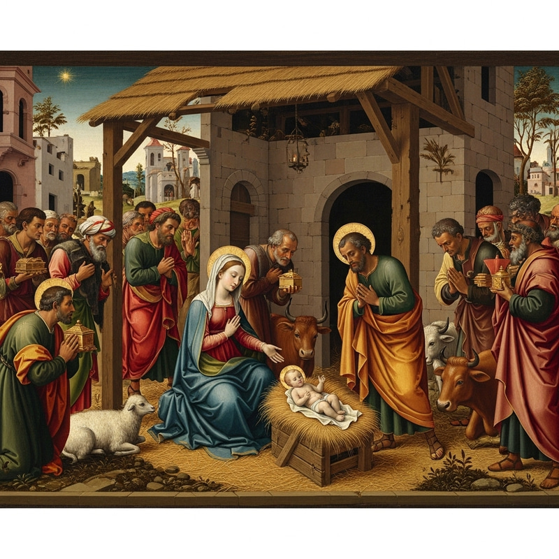 The Birth of Jesus: Renaissance Nativity Scene The Birth of Jesus: Renaissance Nativity Scene
