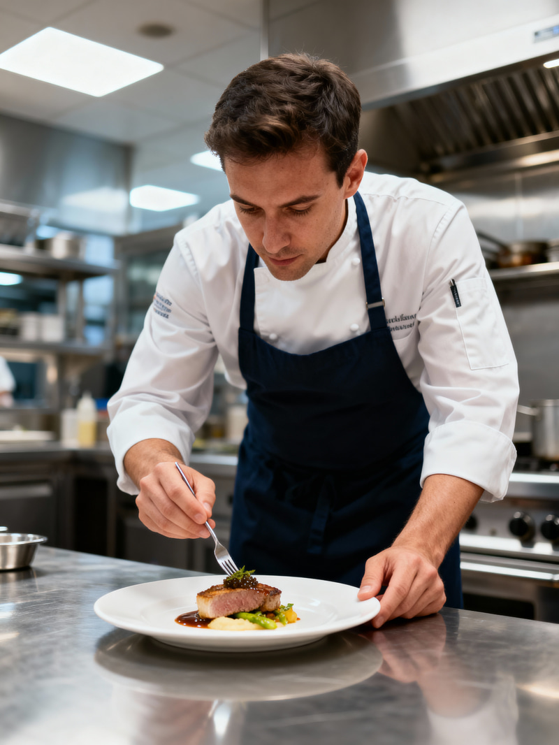 Professional Chef Portrait in a Commercial Kitchen