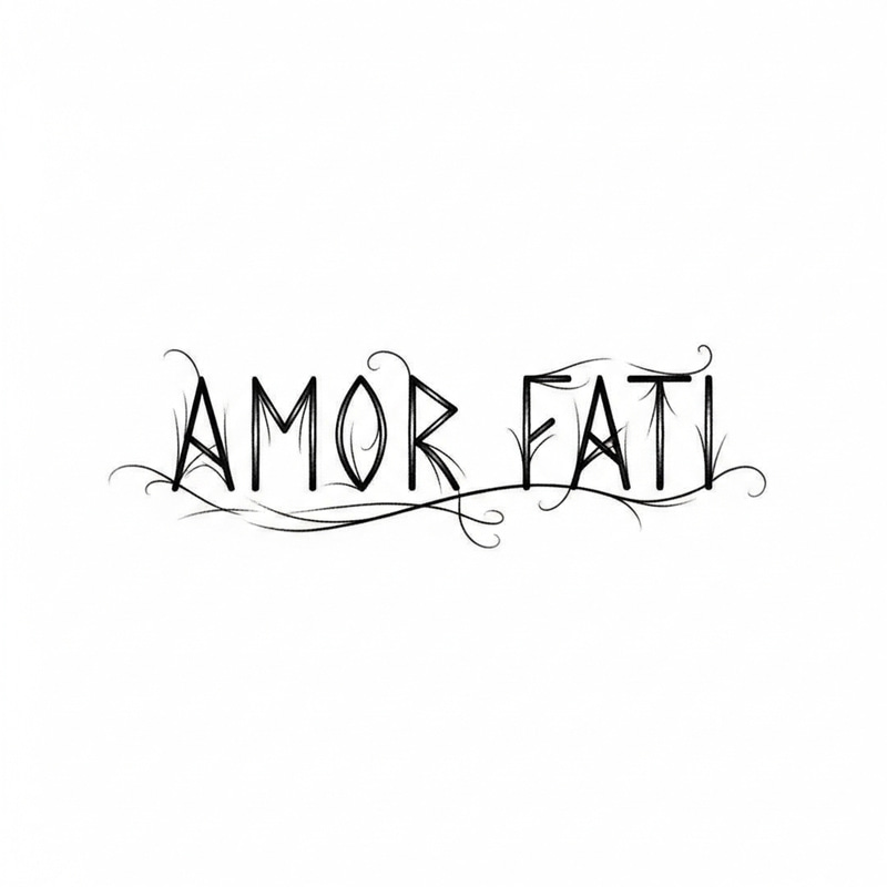 Intricate Runes Tattoo Font Design for 'Amor Fati' Intricate Runes Tattoo Font Design for 'Amor Fati'