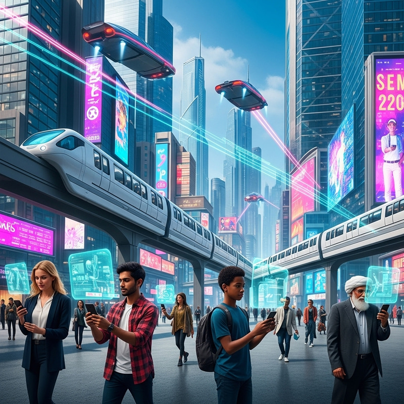 Futuristic Technology City | Urban Digital Fusion