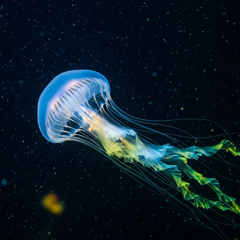 Stunning Jellyfish in Ocean Depths Stunning Jellyfish in Ocean Depths