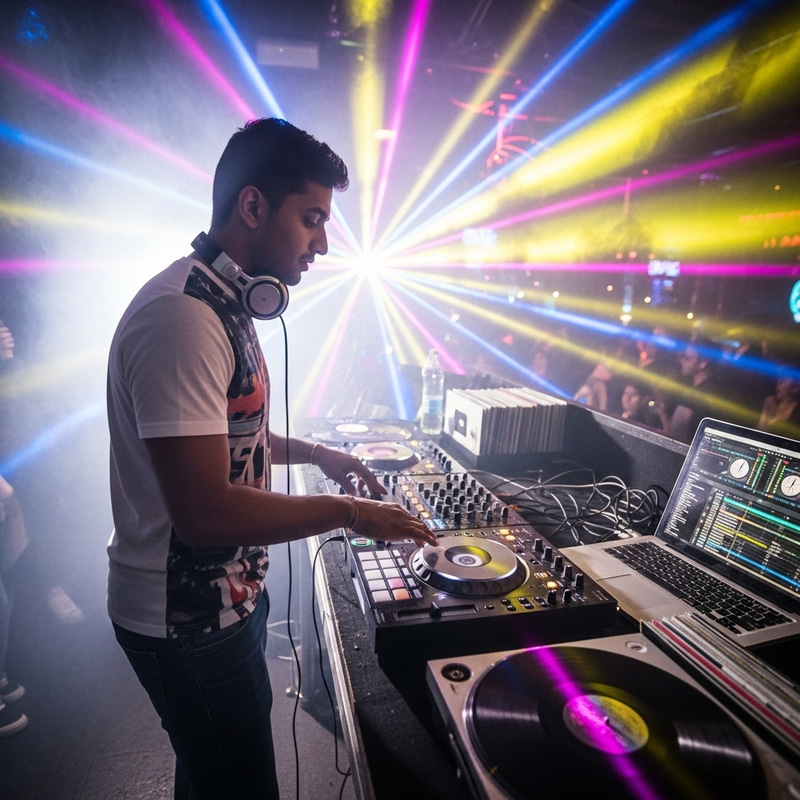 Energetic DJ Manish with Dynamic Club Vibe