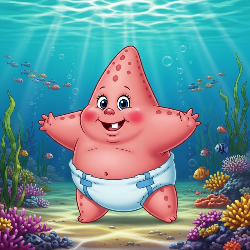 Patricio Starfish Diapered Cartoon Character Patricio Starfish Diapered Cartoon Character