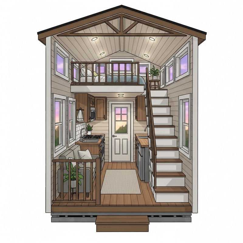 Stylish Loft Tiny House Design Stylish Loft Tiny House Design