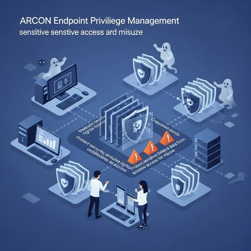ARCON Endpoint Privilege Management - Network Security Illustration