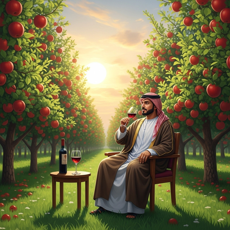 Iranian Leader in an Enchanting Apple Garden Iranian Leader in an Enchanting Apple Garden