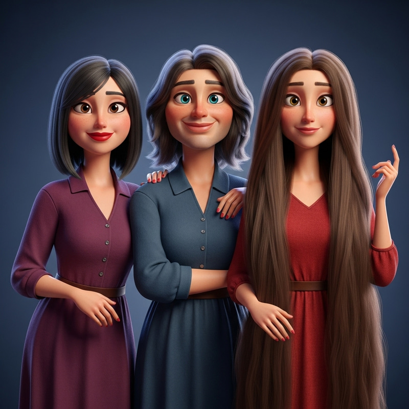 European Friends in Modern 3D Cartoon Style