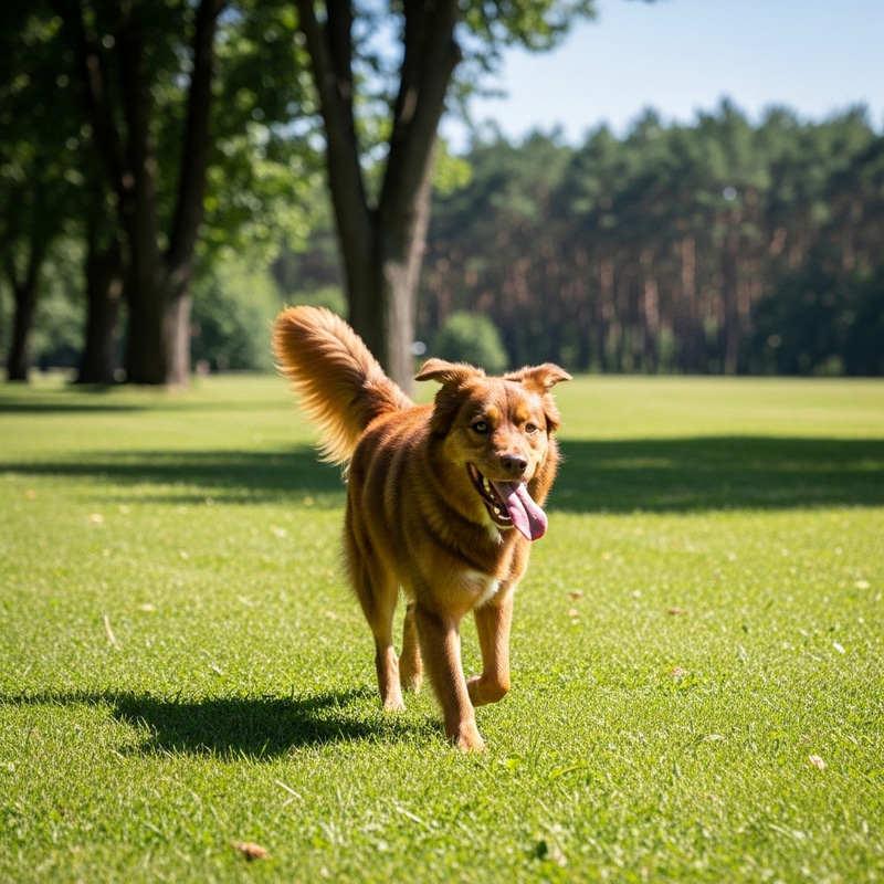 Energetic Dog Enjoying Nature in the Park
