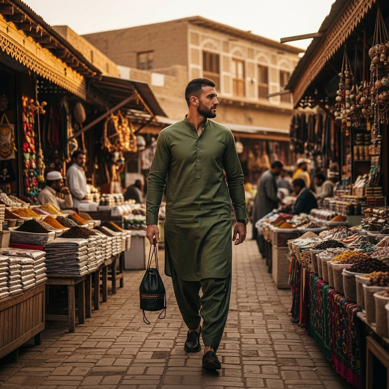 Footballer in Pathani Dress at Quetta Bazar | Quetta, Balochistan