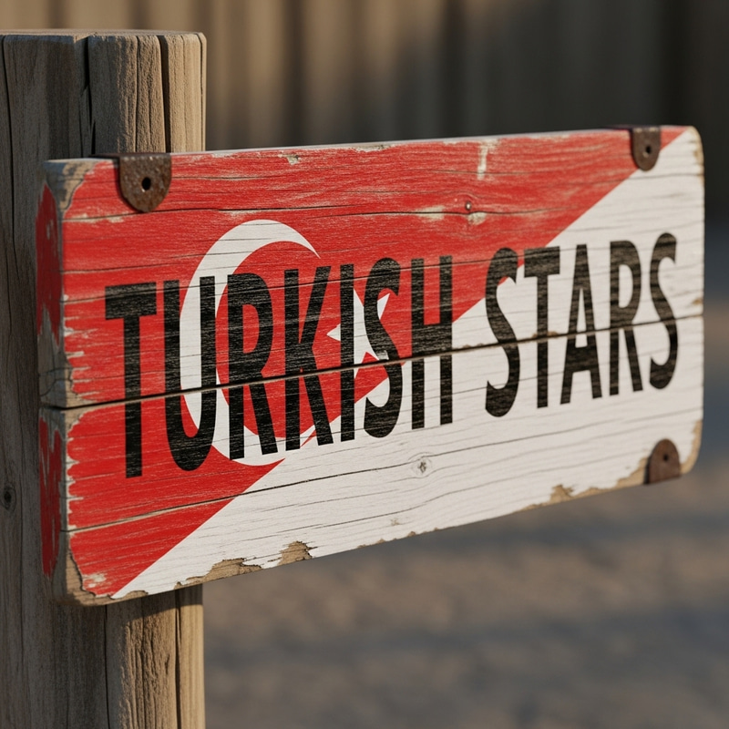 Turkish Stars Sign - Distinct Red & White Design