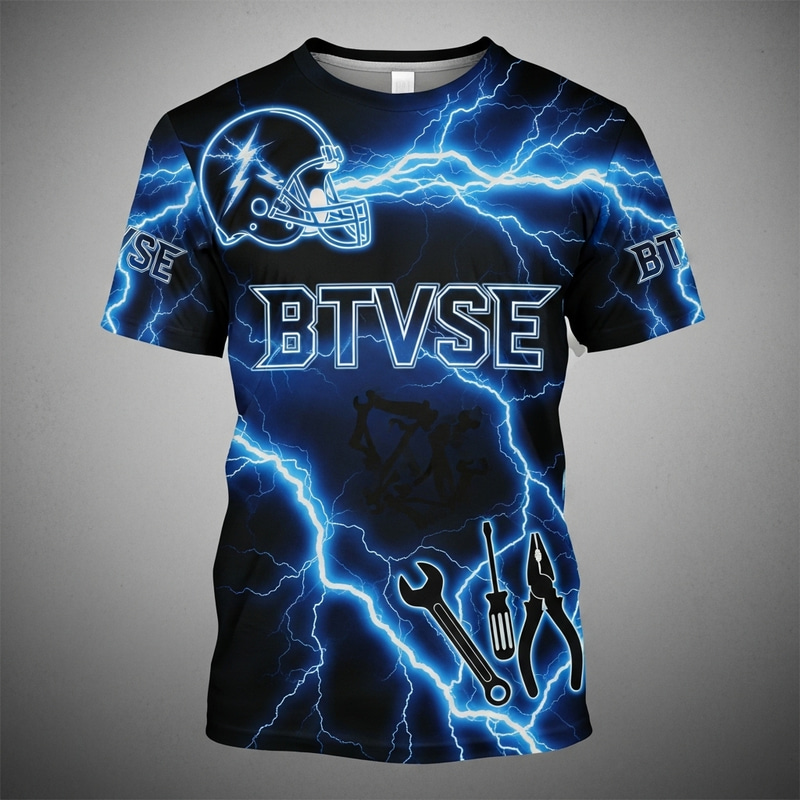 Electricity-Themed Football Shirt with BTVSE Design Electricity-Themed Football Shirt with BTVSE Design