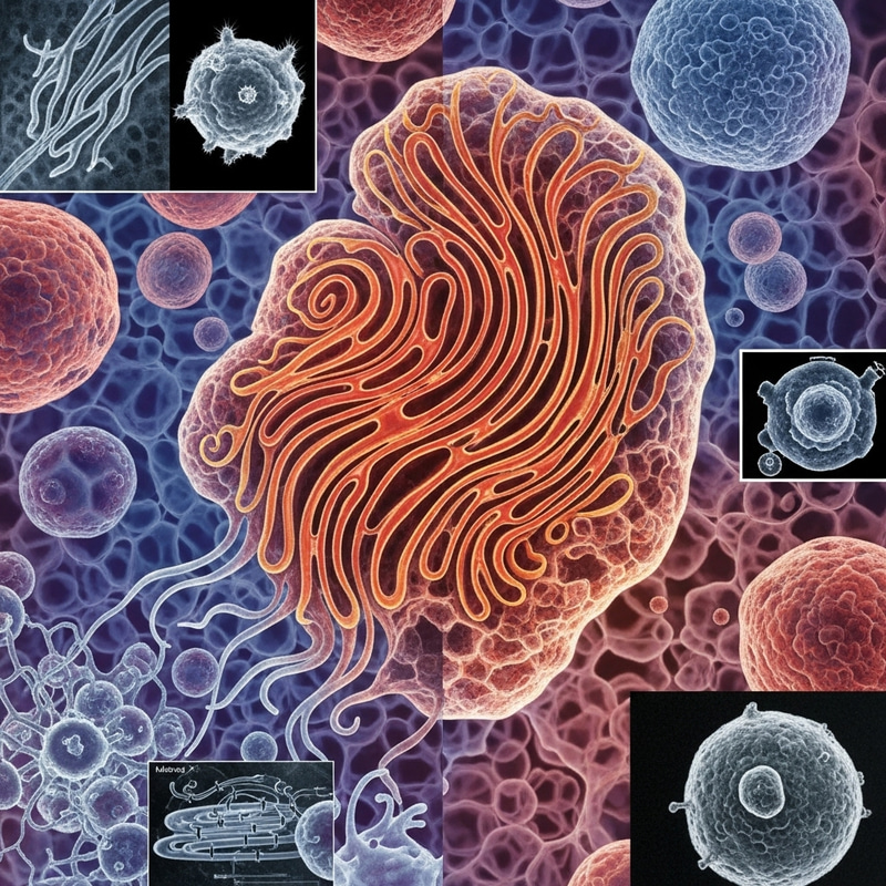 Vibrant Digital Illustration of Endoplasmic Reticulum Vibrant Digital Illustration of Endoplasmic Reticulum