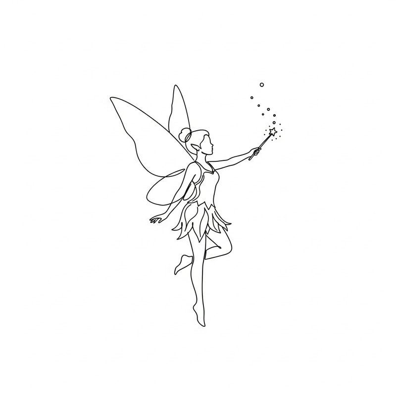 Elegant Minimalist Fairy Spellcasting Art