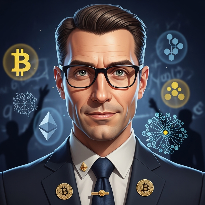 Smart 40-Year-Old Genius Nerd: Crypto Lover & Gambler Portrait Smart 40-Year-Old Genius Nerd: Crypto Lover & Gambler Portrait