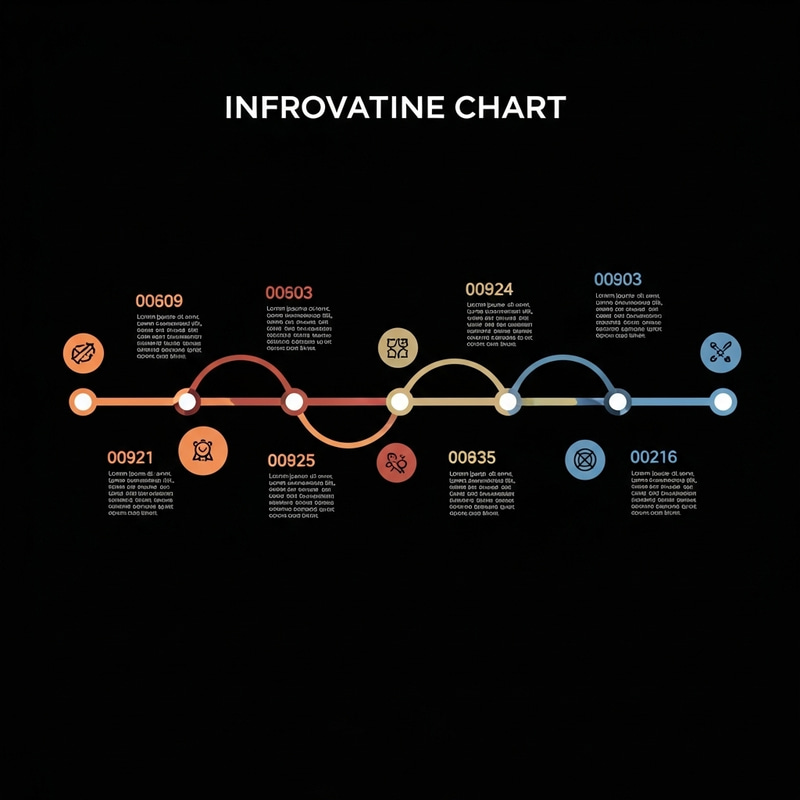 Interactive Timeline Chart with Icons and Color-Coded Curved Lines Interactive Timeline Chart with Icons and Color-Coded Curved Lines