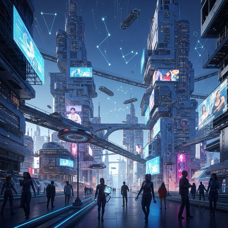 Abstract Futuristic City Landscape