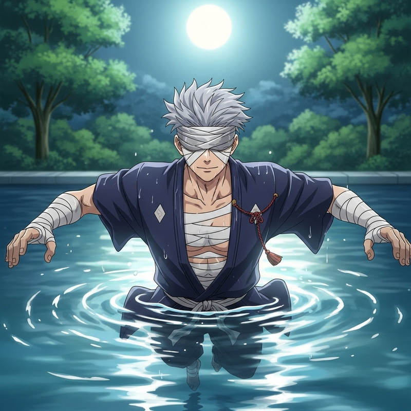 Gojo Satoru Swimming in Serenity